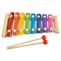 Children's musical instrument - wooden xylophone with sticks