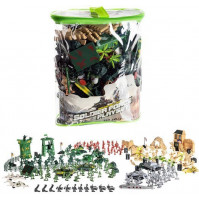 Game set army of WW2 soldiers with tanks, towers, buildings, plants, 300 elements