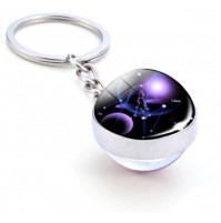 Stylish keychain, galaxy constellation pendant